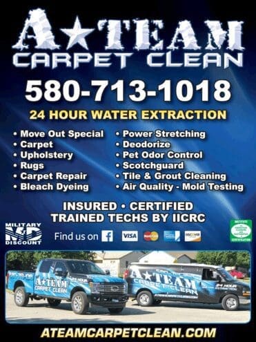 A poster advertising carpet cleaning services.