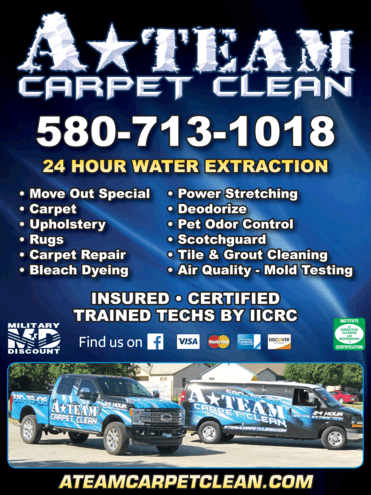 A poster advertising carpet cleaning services.