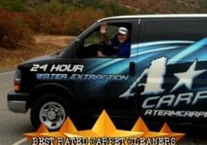 Thank you message on carpet cleaning van.